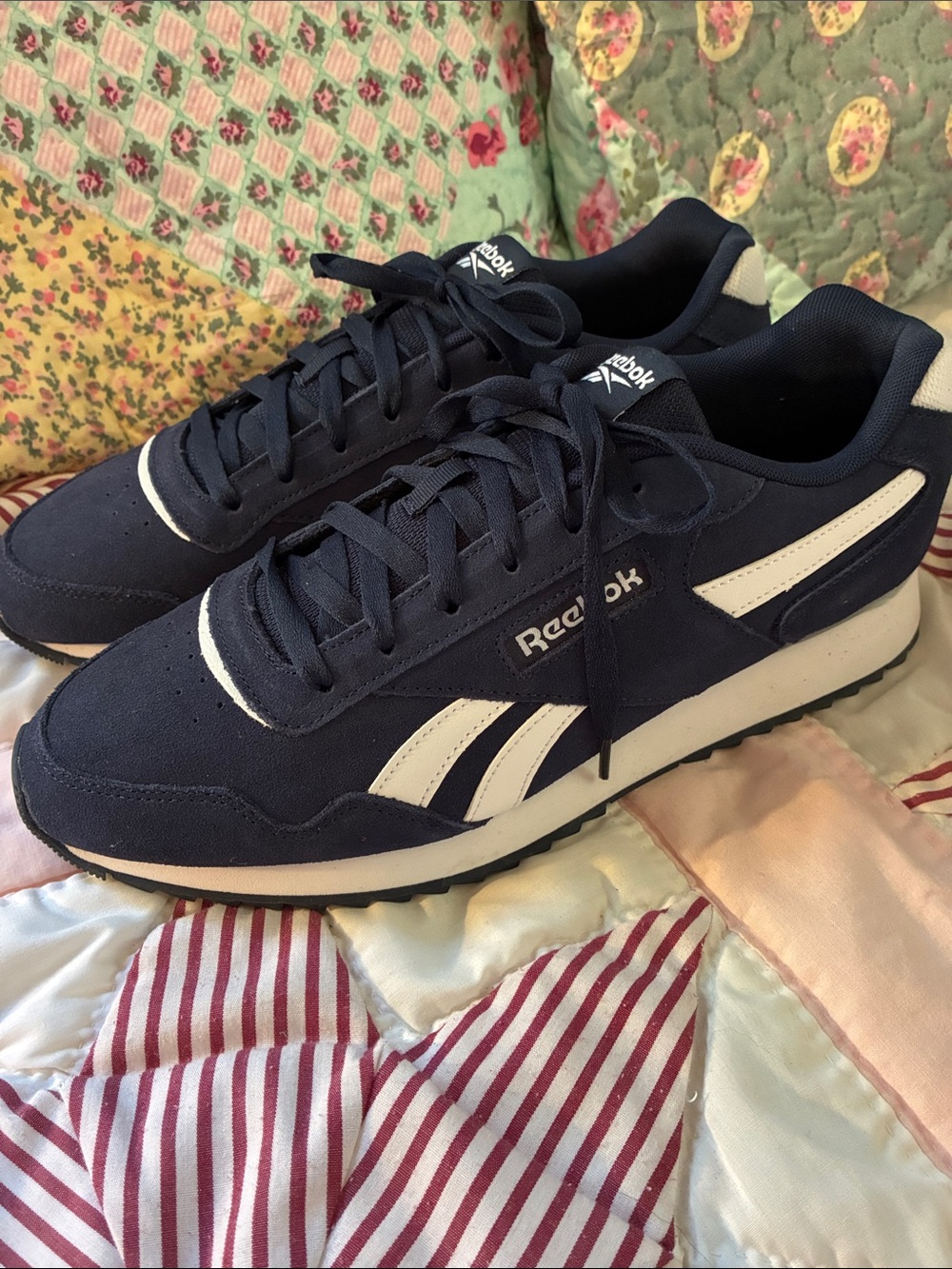 NIB Reebok Glide Ripple Navy and White Classic Sneaker Sz 10.5